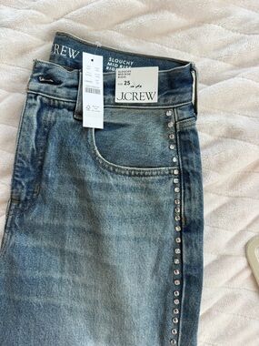 NWT J. Crew Jeans Denim with Silver Studs (runs big)